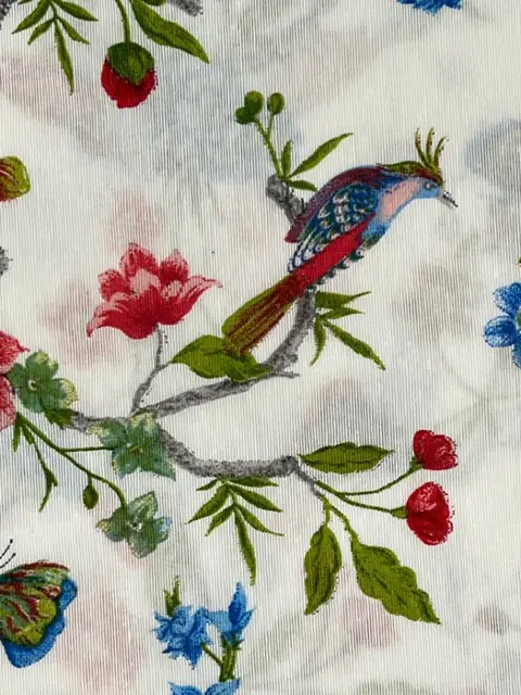 750 x 150 cm prachtige Japanse stof in minimale stijl - turquoise vogels en twijgen - Katoen - 21e eeuw