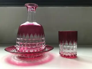 Joseph Simon - Val Saint Lambert - Waterkaraf set in roze kristal - Kristal