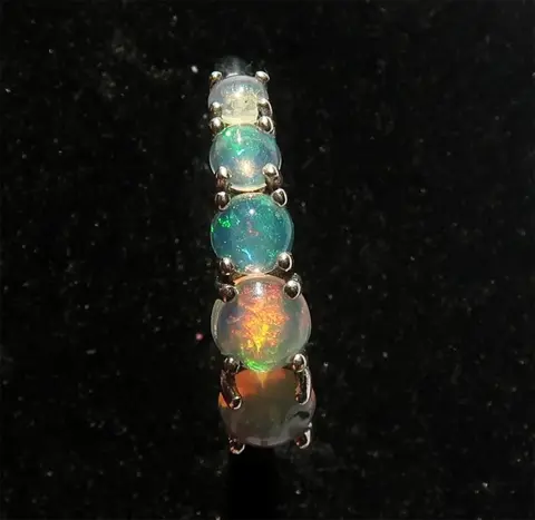 Welo Opaal versierde geloofsring - .925 zilver, Spirituele verheffing en hulp bij meditatie