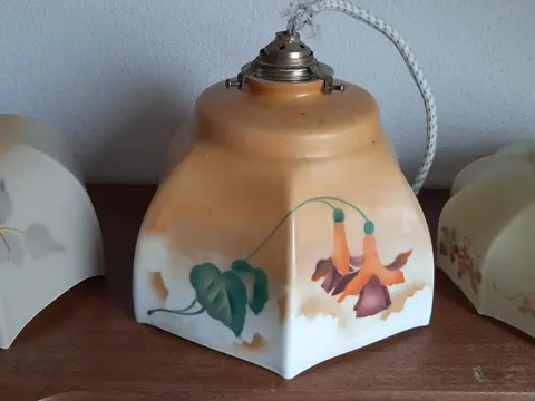 Art Deco lampenkappen (3) - Art Deco - Glas, Koper