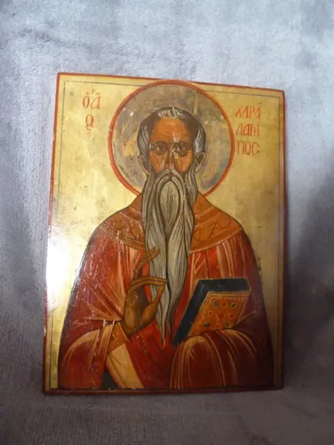 Roemeens icoon echt oud hout schilderij (1) - hout schilderij