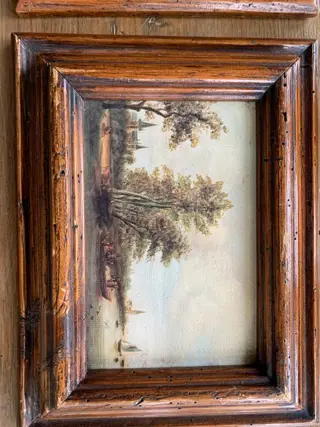 Diverse - miniatuur schilderijtjes (9) - Historicisme - hout, linnen, papier