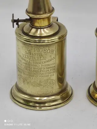 duivenlamp / minerale essentie lamp (3) - Glas, Koper, Messing