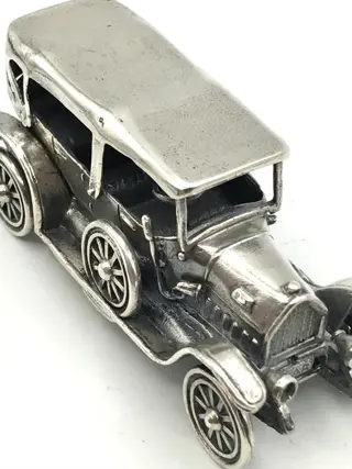 No Reserve-Uno.A.Erre Italië ca.1926 - Zeldzame,zeer grote antieke zilveren miniatuur Rolls Royce . - .925 zilver