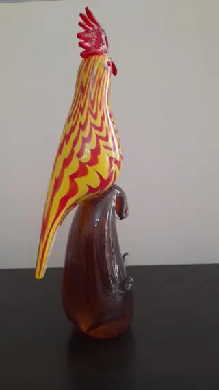 Papegaai in polychroom glas - Glas