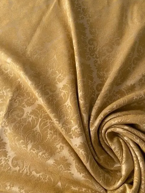 2 x 300 x 140 cm - goud san leucio zijden damaststof (2) - Hars/polyester, Zijde - 21e eeuw