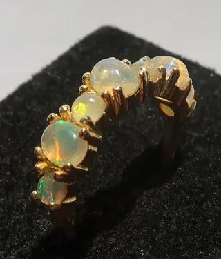 Ring van geloof versierd met opalen - .925 zilver, Opaal - Intuïtie en perceptie van waarheid