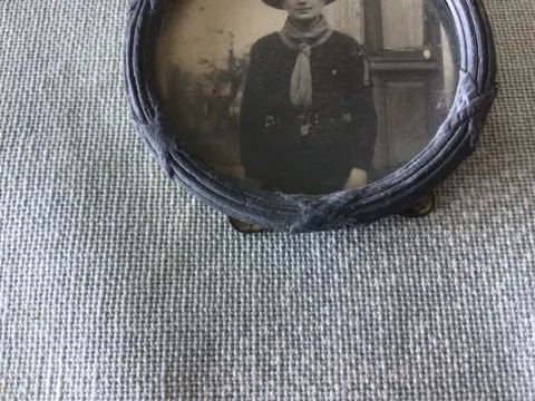 oude fotolijst (1) - Glas, Staal