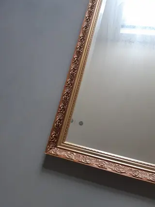 Grote italiaanse Vintage Spiegel met vergulde lijst engeslepen glas - Onbekend