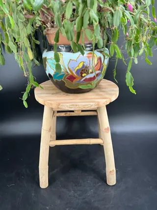 Authentieke bijzettafel plantentafel - Bamboe, Hout