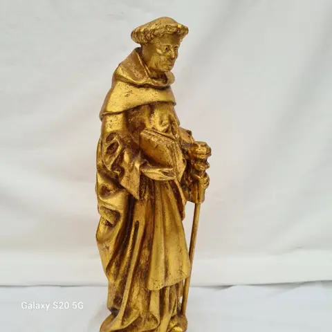 Heilige Sint-Leonardus - Hars/Goudkleurig