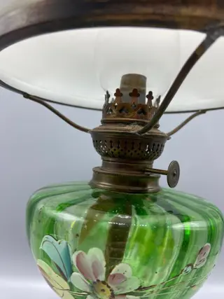 olielamp (1) - Glas, IJzer (gegoten/gesmeed)