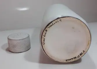 Cimal Henri - Vallauris - Witte keramische fles met abstracte decoratie - Keramiek