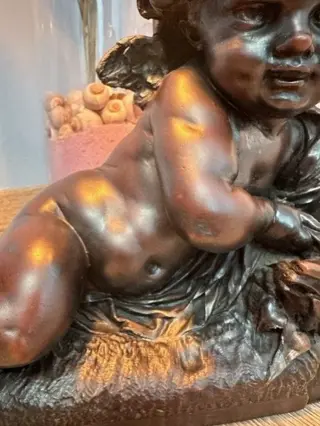 Bureaulamp (1) - Brons, Glas, Legering