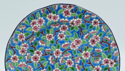 Émaux de Longwy - Bord - Aardewerk en cloisonné-email uit Longwy