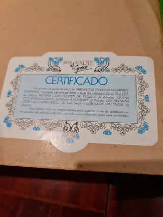 Degas - Galeria de Arte El Greco with certificate - Vuur geëmailleerde plaat, de weg van Limoges (1) - Impressionisme - email, stof, hout, metaal