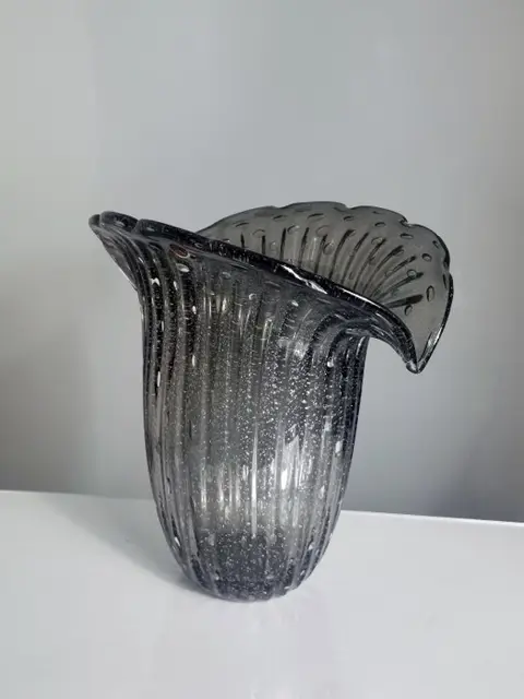 Cenedese - Murano - Vaas - Bladzilver, Glas