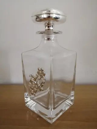 Fles - Karaf - Kristal, Zilver gelamineerd