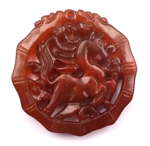 Gunstige Amulet - Lungta Wind Horse en Mystieke Draken - Serpentine - Symbool van vrede, rijkdom en harmonie