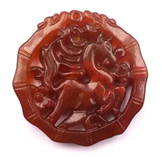 Gunstige Amulet - Lungta Wind Horse en Mystieke Draken - Serpentine - Symbool van vrede, rijkdom en harmonie