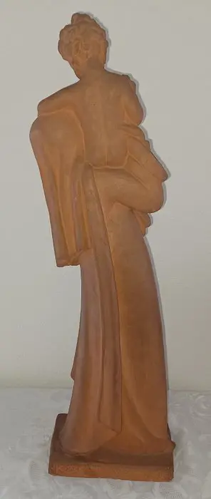 Koos van der Kaay - Beeld - Madonna met kind - 63 cm - Terracotta