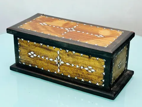 grote doos - Art Deco - Hout, Parelmoer