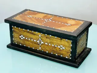 grote doos - Art Deco - Hout, Parelmoer