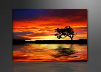 Nieuw canvas schilderij Colourful Sunset 120 x 80 cm