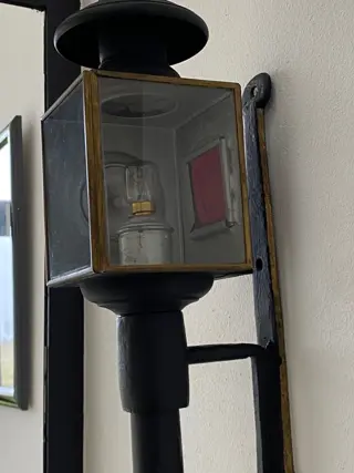 rijk versierde antieke koetslantaarn eerste helft 20e eeuw (1) - Barok - verzinkt staal en glas