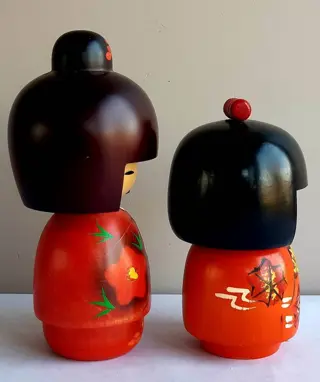 Kokeshi poppen (2) - Hout