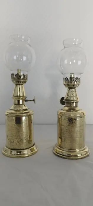 pigeon/gaudard - oude olielampen 1885 XIX th (2) - Art Nouveau - Koper, Messing