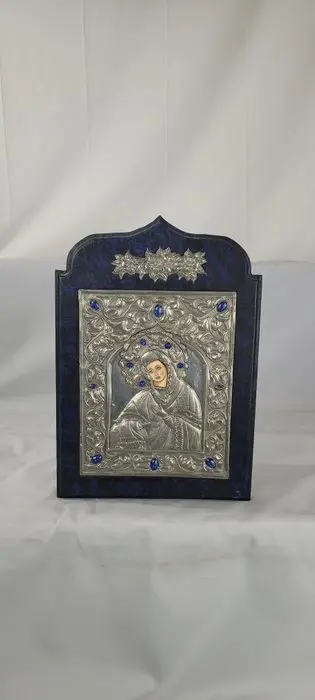 Escuela Rusa s.XX - Icoon (1) - Byzantijns - Hout, Metaal