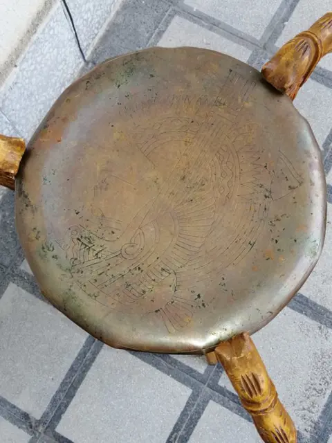 Salontafel - Volkskunst - Hout, Messing