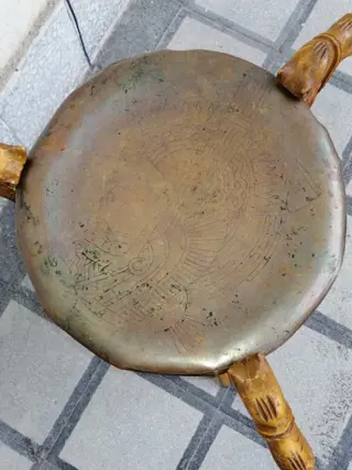 Salontafel - Volkskunst - Hout, Messing