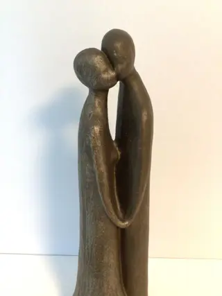 Geert Kunen - Liefdespaar - 34 cm hoog - zeldzaam en gesigneerd - Legering