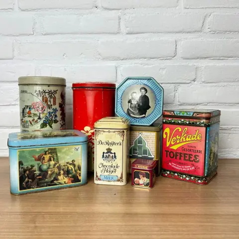 Vintage opberg blikken (8) - Staal