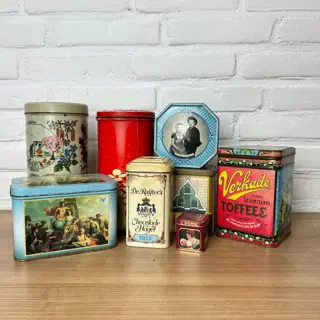 Vintage opberg blikken (8) - Staal