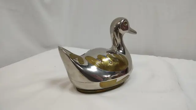 vintage eenden schaal (1) - wit metaal