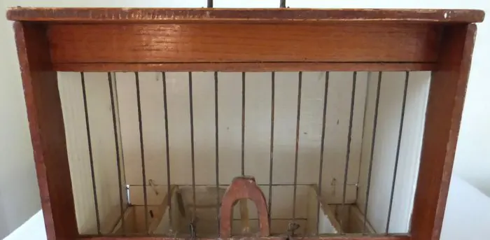 Antieke Vogelkooi - Hout - Ijzer - Glas