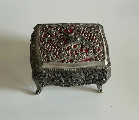 Mooi verzilverd juwelendoosje - Verzilverd