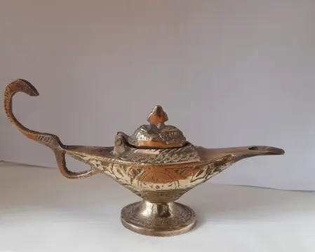Olielamp (1) - Art Deco - Brons (verguld/verzilverd/gepatineerd/koud geschilderd)