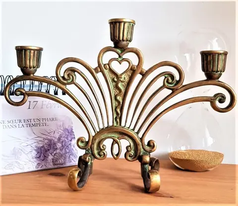 le Verrier - Max le Verrier - Schitterend sculptuur of kandelaar chic decor gesigneerd - Brons