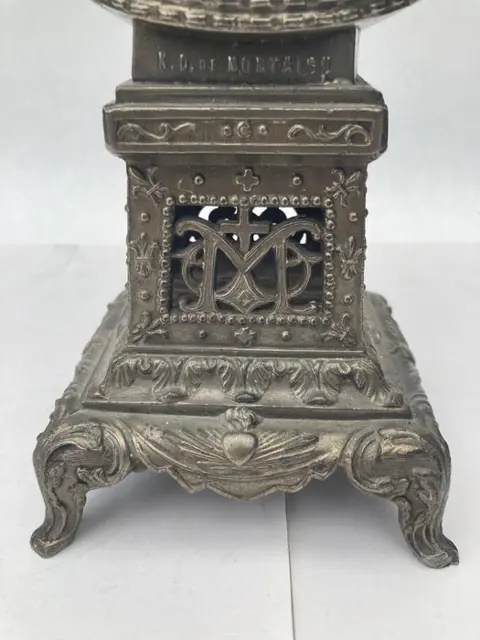 katholieke Maria met jezus op voet (1) - Volkskunst - Legering