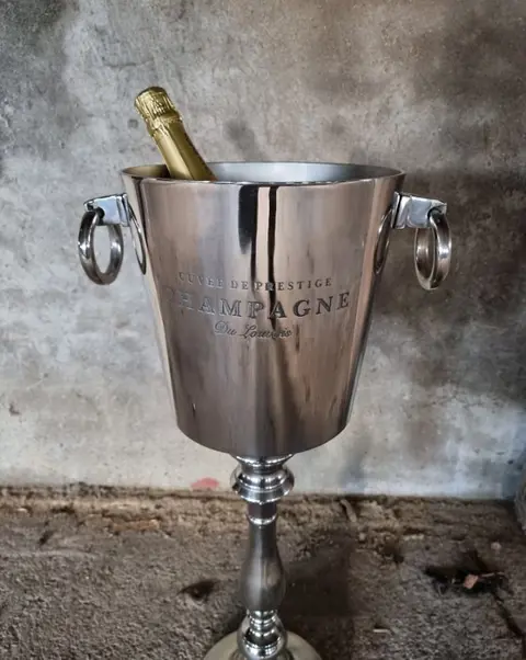 Champagne bucket - standing - Staal