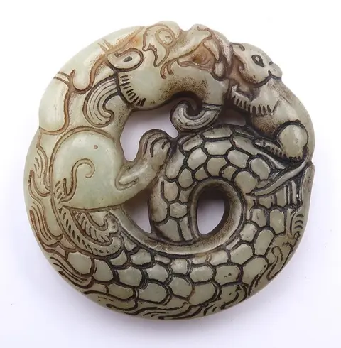 Drakenamulet - Keizerlijke Draak - Beschermkoning - Draak en rat - Het harmonische paar - Wijsheid, talent en fortuin