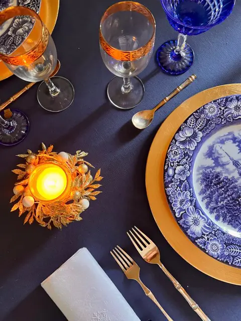 Tafelkleed voor grote tafels, nachtblauw. 2.70 x 1.80 - Canvas - 21e eeuw