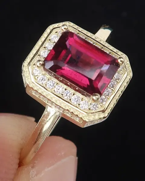 Gemaakte hoogwaardigheidsbekleders ring van geloof - .925 zilver, Granaat - Soul Elevation