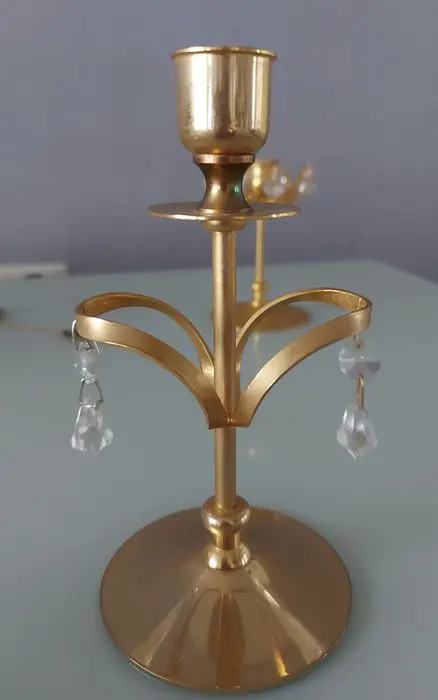 crystal delight - crystal delight mascot usa - Kandelaar (3) - Regency - Goud, Kristal, Messing, Verguld