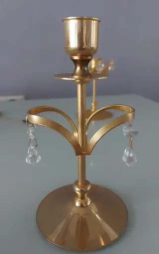 crystal delight - crystal delight mascot usa - Kandelaar (3) - Regency - Goud, Kristal, Messing, Verguld