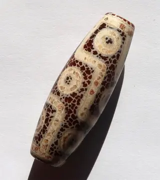Tibetaans amulet - 9-ogige Dzi - Agaat, Zegen en fortuin